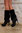 ALBERTO VENTURINI ~ Italy Satin Overknee Stiefel mit Fell und Strassabsatz schwarz