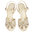 LORIBLU ~ Italy Lack Leder Sandaletten Lasercut mit Strassbrosche creme ivory