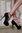 MICHELE SOZIO ~ Italy Wildleder Peep Toe Pumps Burlesque Style schwarz rot