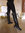 Napoleoni ~ Italy Leather Overknee Boots with golden Zipper and Fur