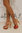 Loriblu ~ Italy Peep Toe Pumps Python Leather & Jute with rhinestones coral red beige