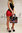 Henkel Tasche BUTTERFLY mit Anhänger schwarz rot