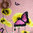 Henkel Tasche BUTTERFLY mit Anhänger rosa gelb