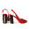 NILA & NILA ~ Italy Peep Toe Pumps aus Leder ~Wood Style~ rot braun